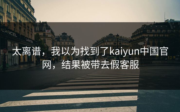 太离谱，我以为找到了kaiyun中国官网，结果被带去假客服
