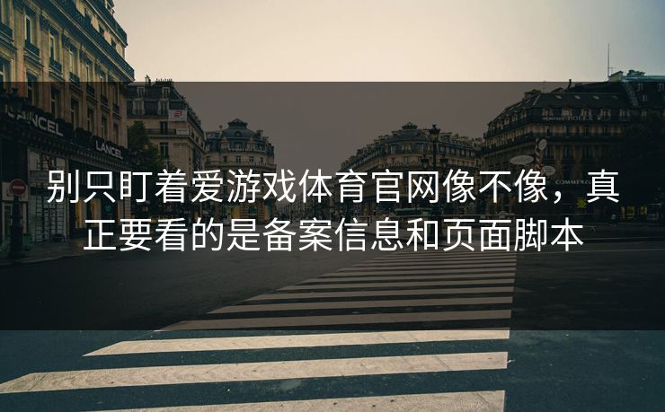 别只盯着爱游戏体育官网像不像，真正要看的是备案信息和页面脚本